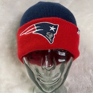NFL Patriots  Hat/Beanie Blue & Red  100% Acrylic Made in China Size OS